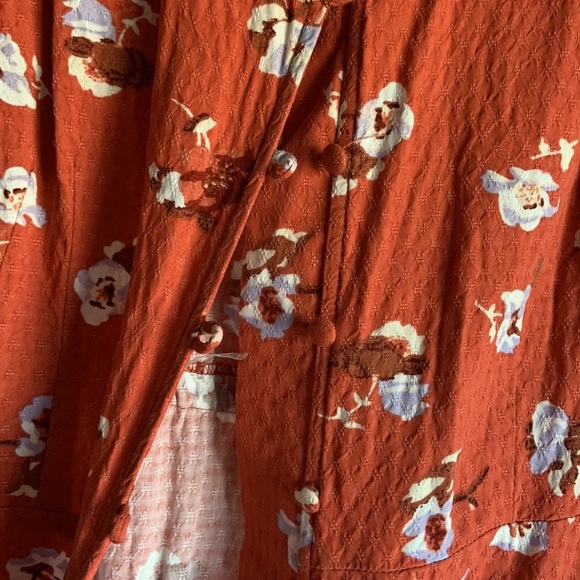 Universal Thread Coral Short Sleeve Dress Mini‎ Floral Wrap - Picture 7 of 11